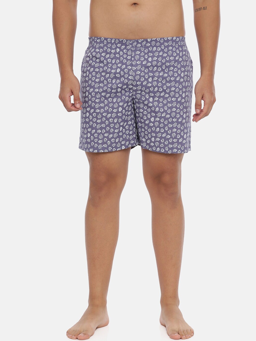 

IVOC Men Purple & White Printed Pure Cotton Boxers IOMBS02SC03L35-4222