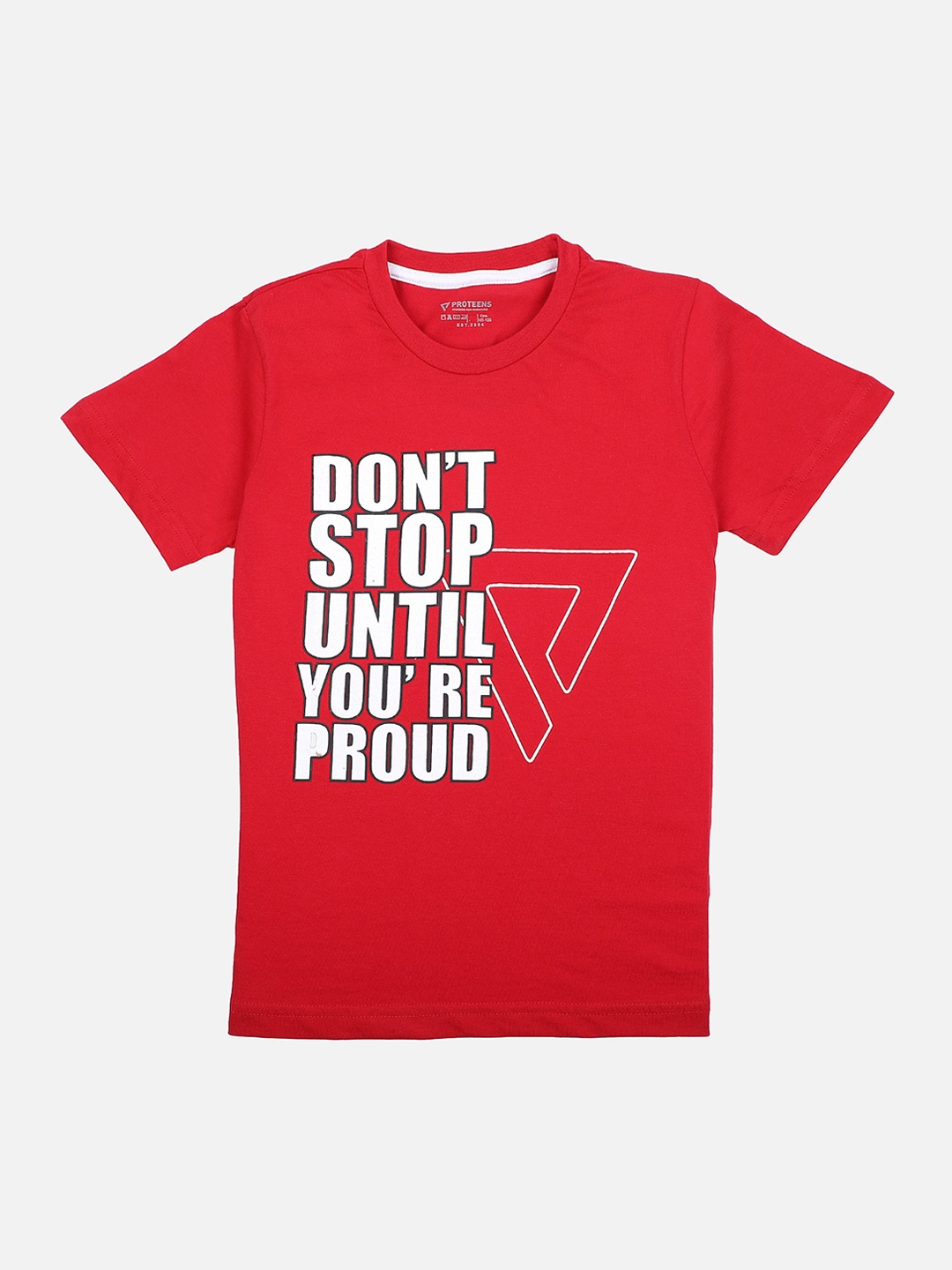 

PROTEENS Boys Red & White Printed T-shirt