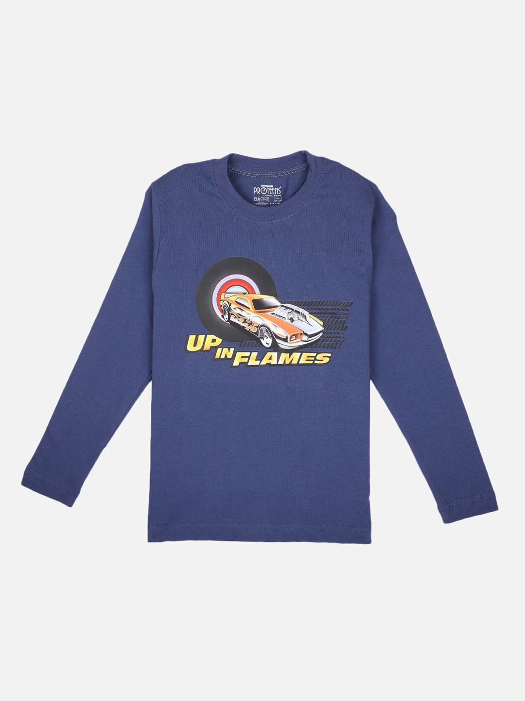 

PROTEENS Boys Navy Blue Printed Round Neck T-shirt
