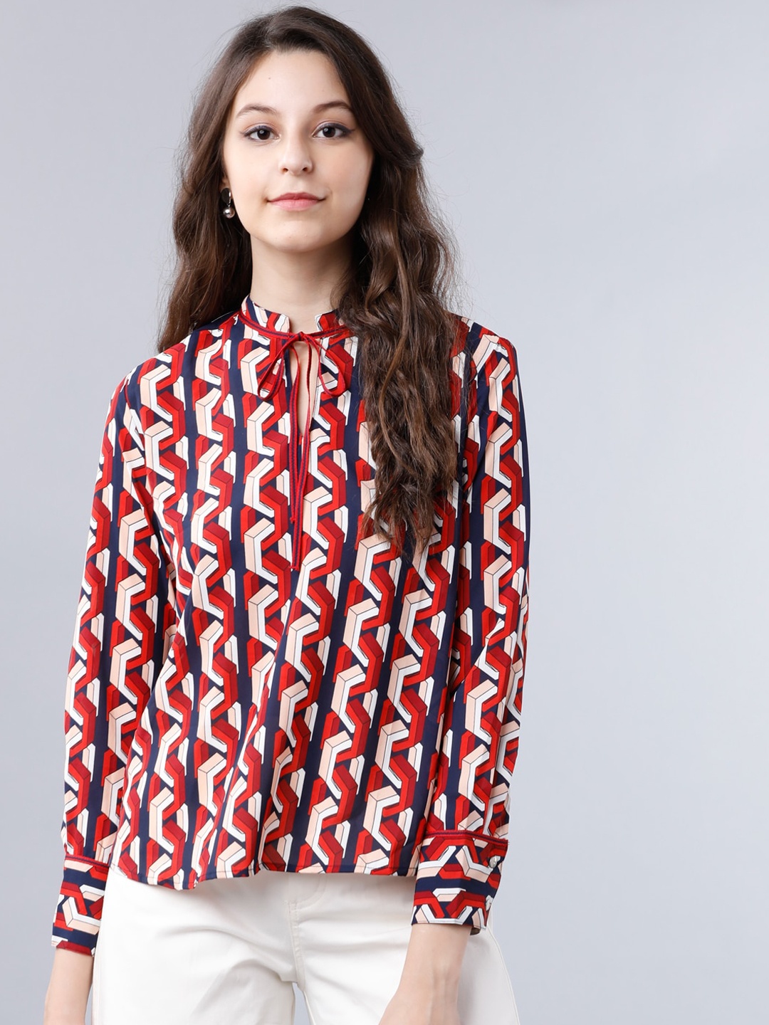 

Tokyo Talkies Women Navy Blue Printed Top