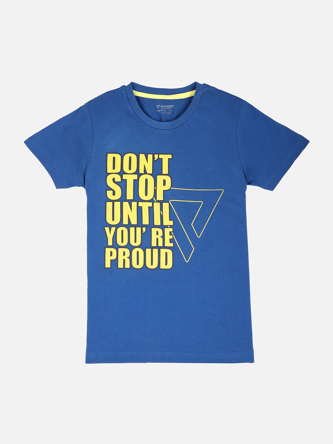 

PROTEENS Boys Navy Blue Printed Round Neck T-shirt