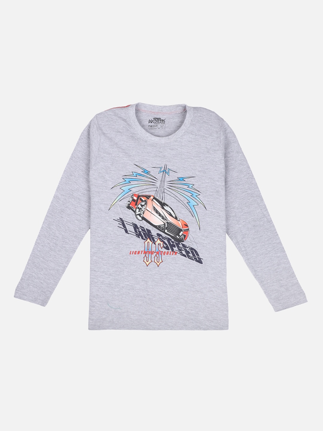 

PROTEENS Boys Grey Printed Round Neck T-shirt