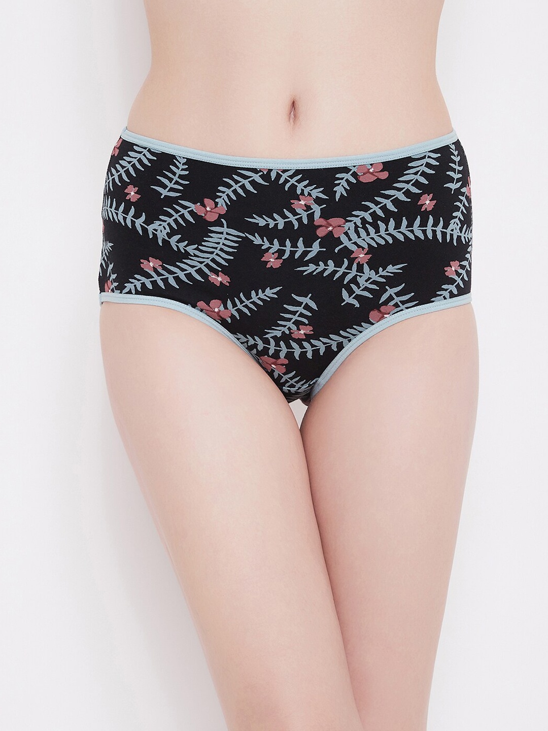 

Clovia Women Black & Blue Floral Printed Hipster Briefs PN2715H133