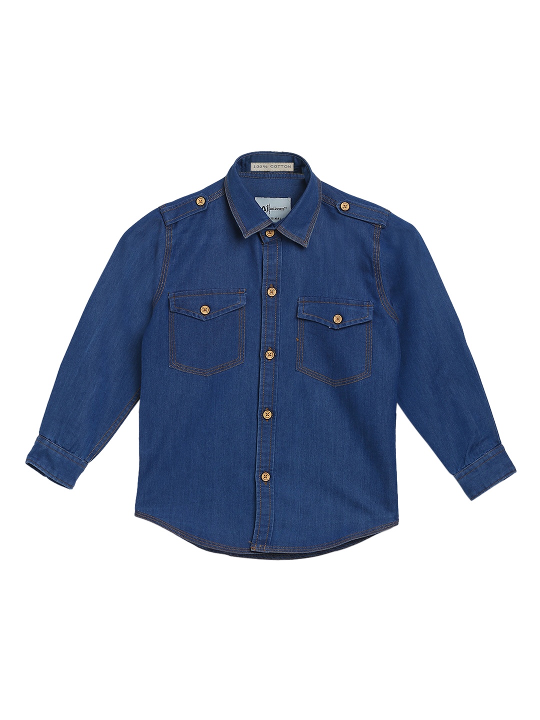 Aj DEZInES Boys Blue Comfort Denim Casual Shirt