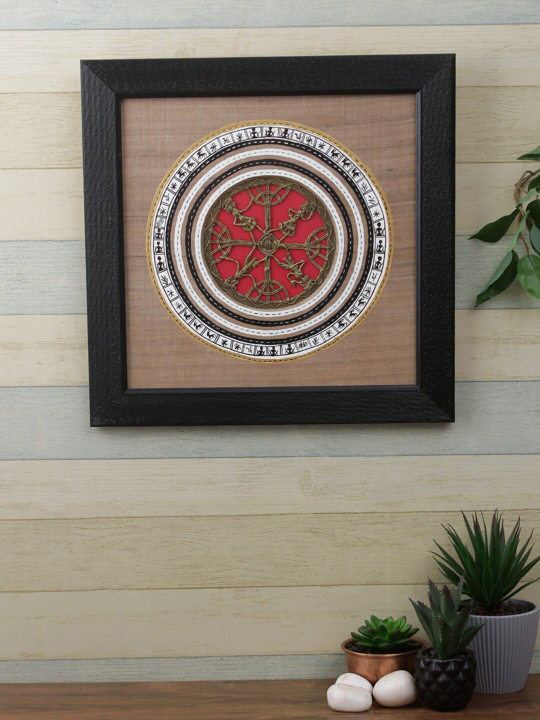 

Aapno Rajasthan Red & Brown Handcrafted Worli Art Wall Hanging Frame