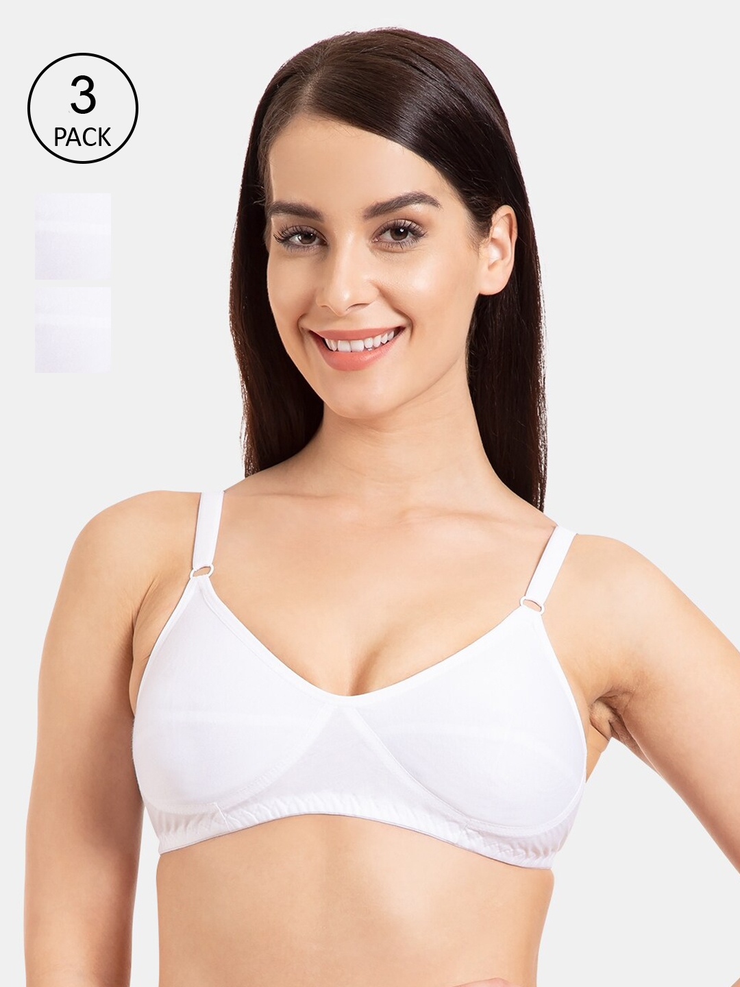

Tweens White Pack of 3 Solid Non-Wired Non Padded Everyday Bra