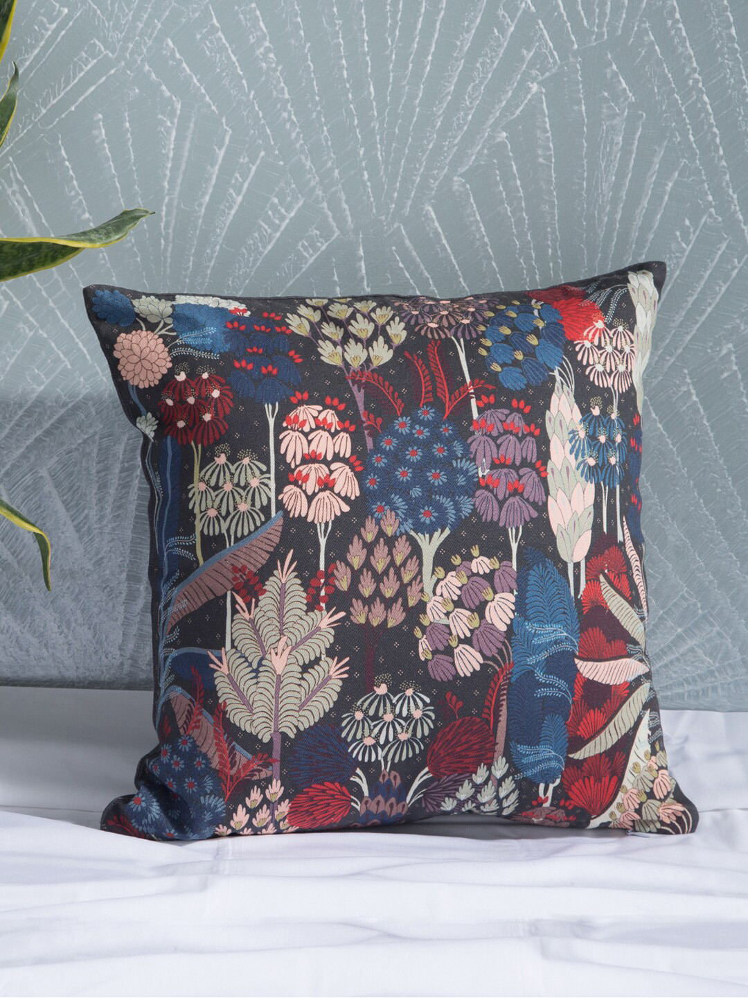 

PETAL HOME Multicolored Acadia Set of Single Floral Square Cushion Cover, Multi