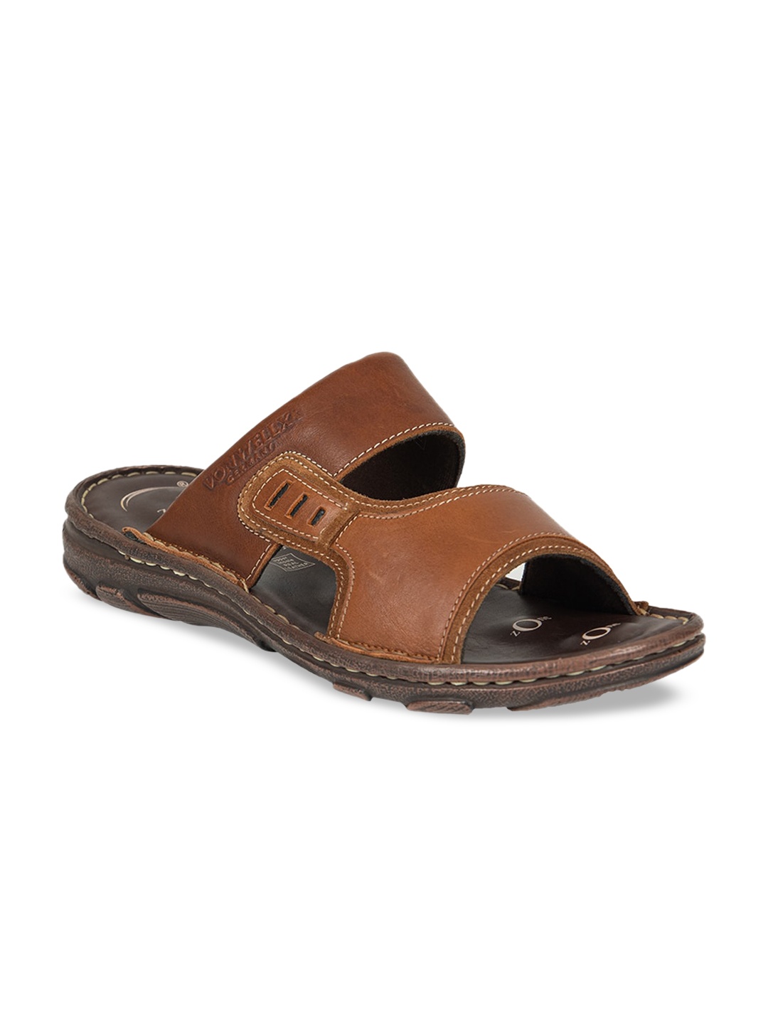 

VON WELLX GERMANY Men Brown Leather Comfort Sandals