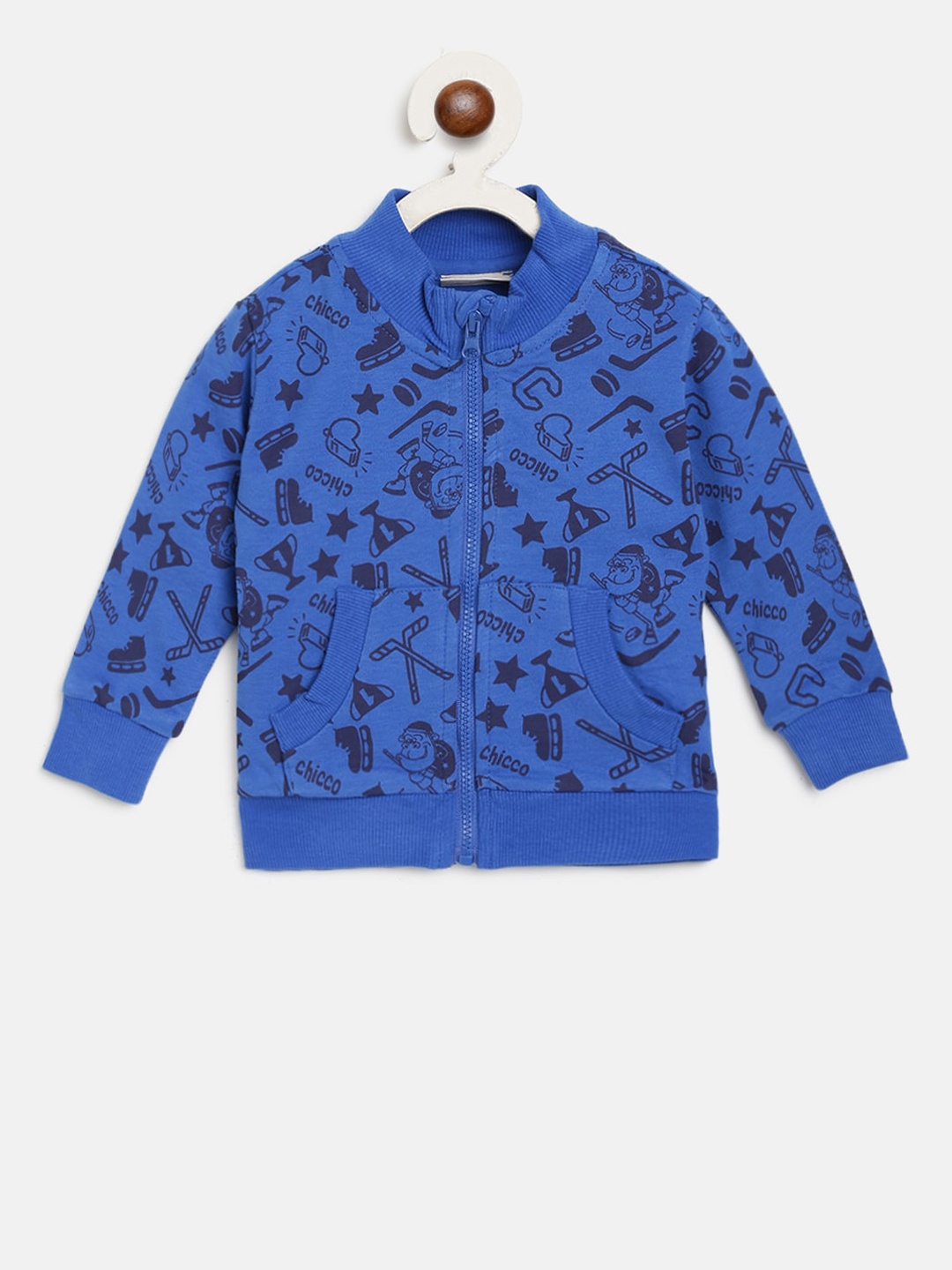 

Chicco Boys Blue Printed Cardigan Sweater