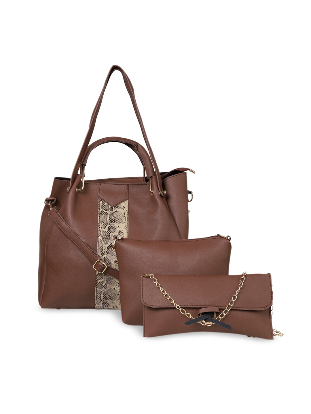 

LEGAL BRIBE Brown Pack Of 3 Solid Shoulder Bag