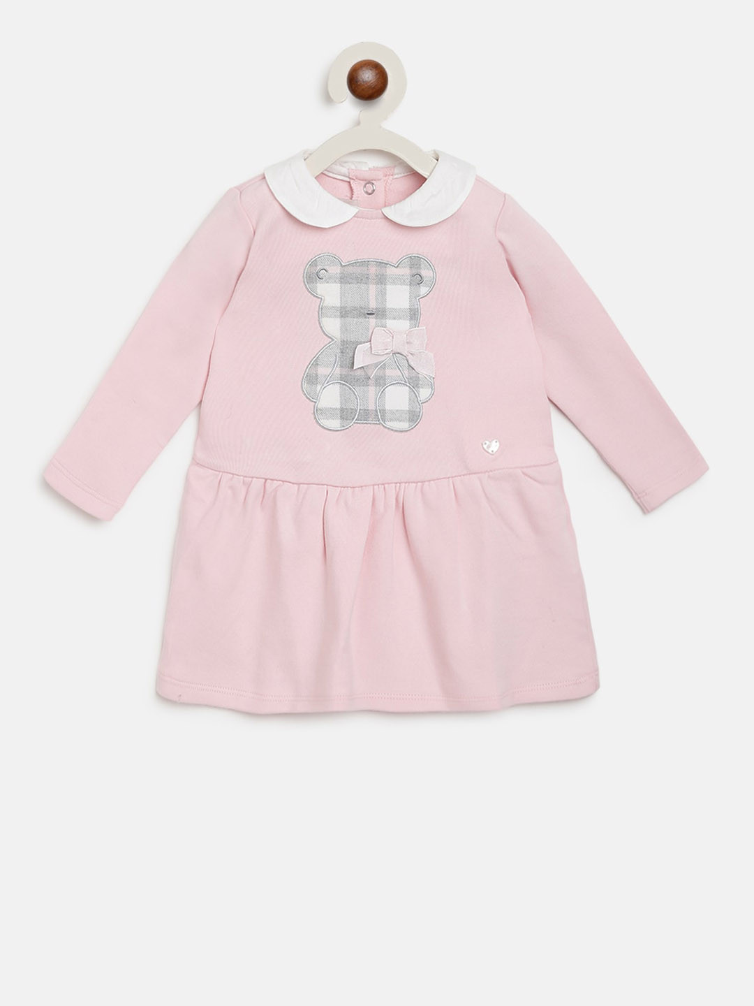 

Chicco Girls Pink & Grey Embroidered A-Line Dress