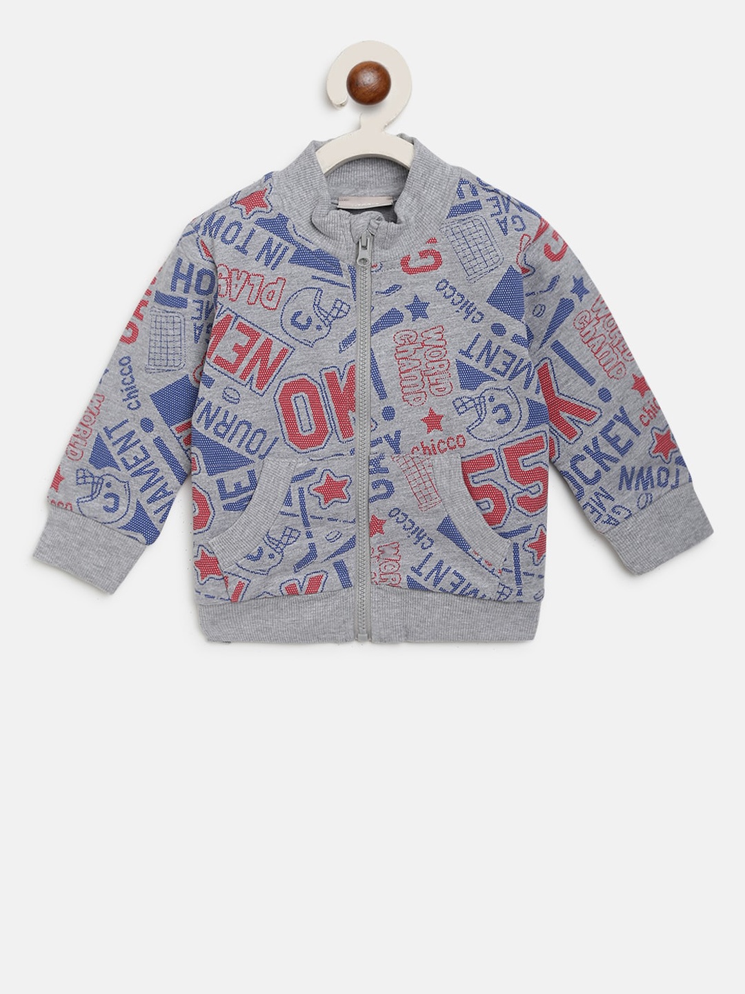 

Chicco Boys Grey Printed Cardigan Sweater