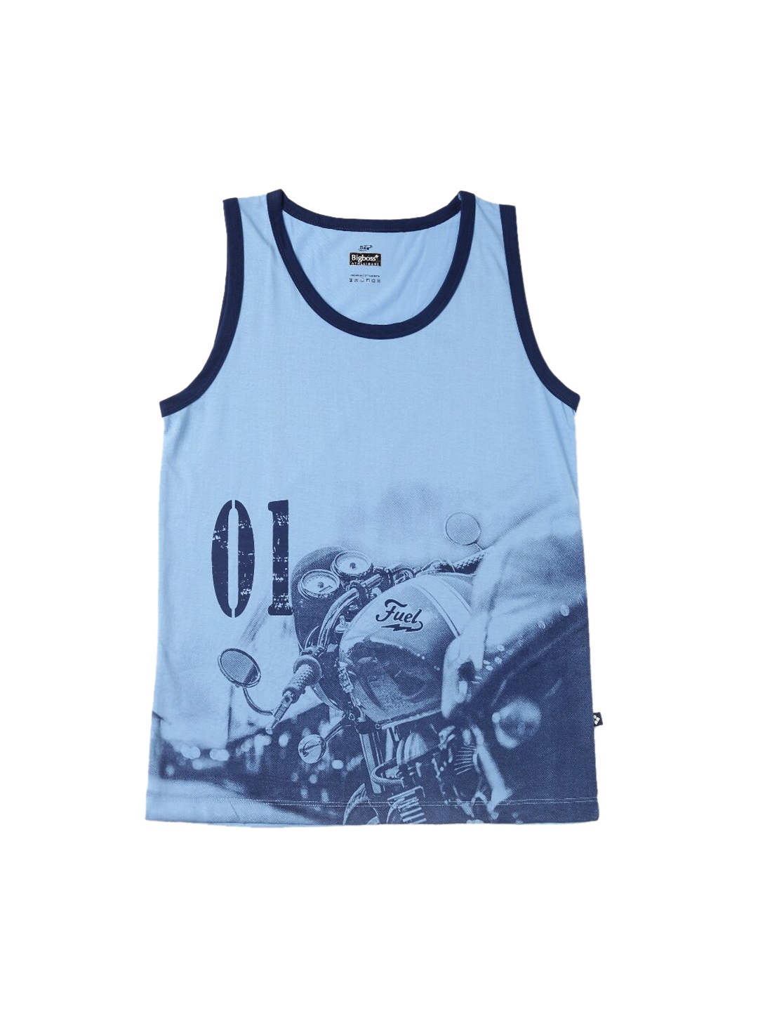 

Dollar Boys Blue Printed Cotton Tank Top Vest