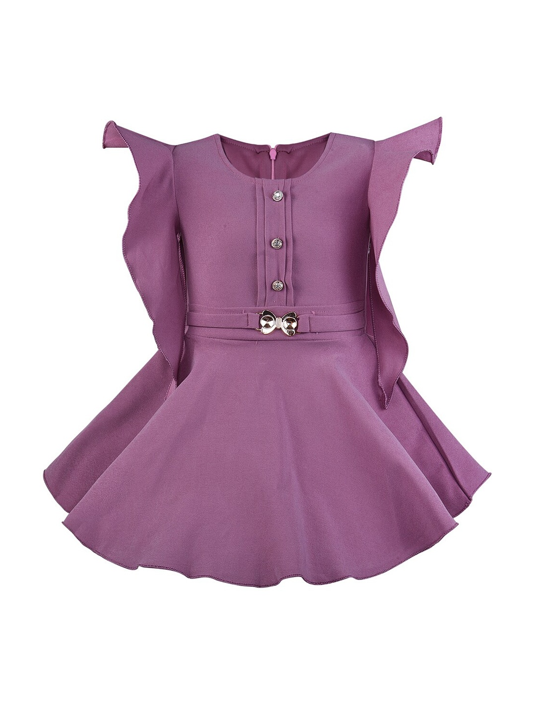 

Wish Karo Girls Purple Solid Fit and Flare Dress