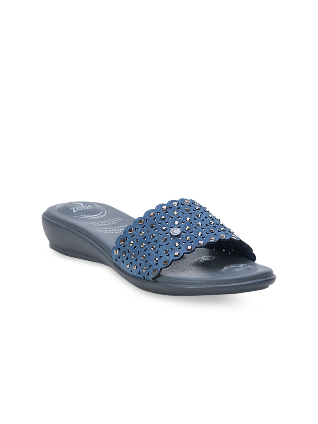 

VON WELLX GERMANY Women Blue Embellished Open Toe Flats