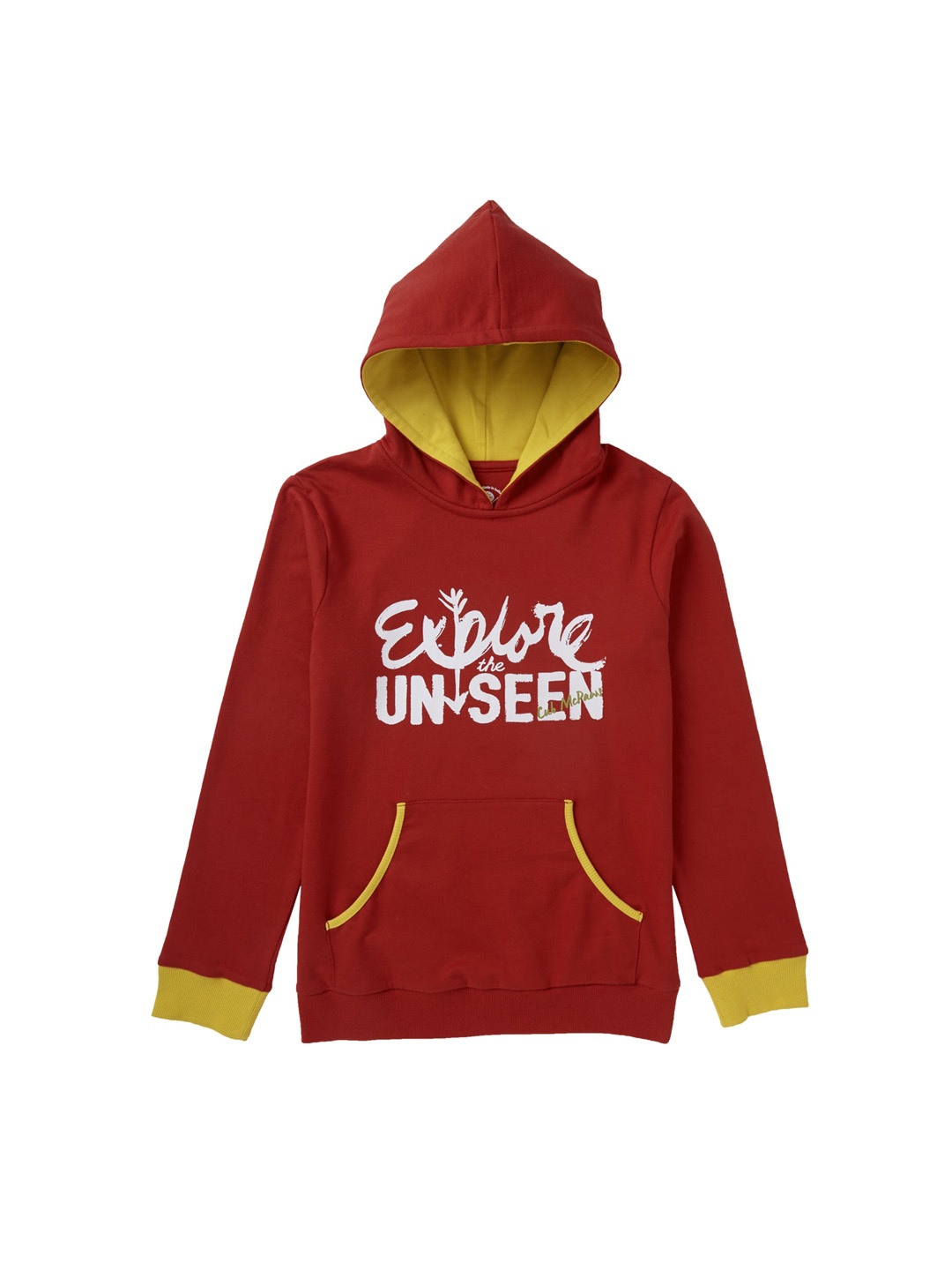 

Cub McPaws Boys Red Printed Hooded Sweatshirt