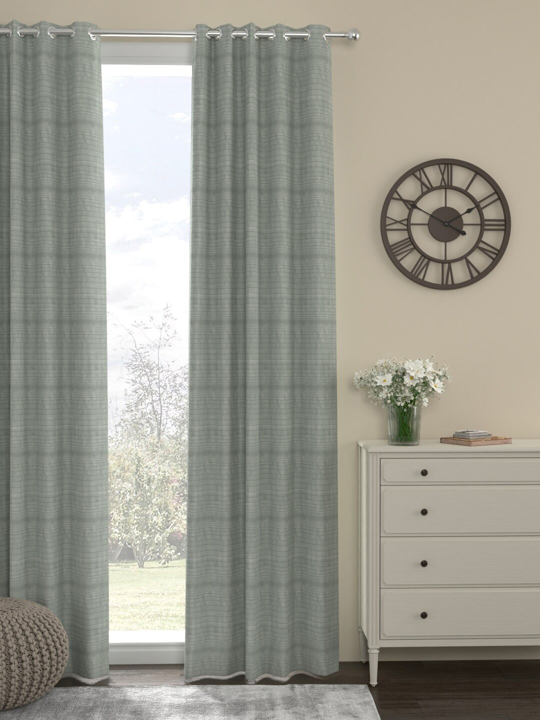 

ROSARA HOME Grey Single Long Door Curtain