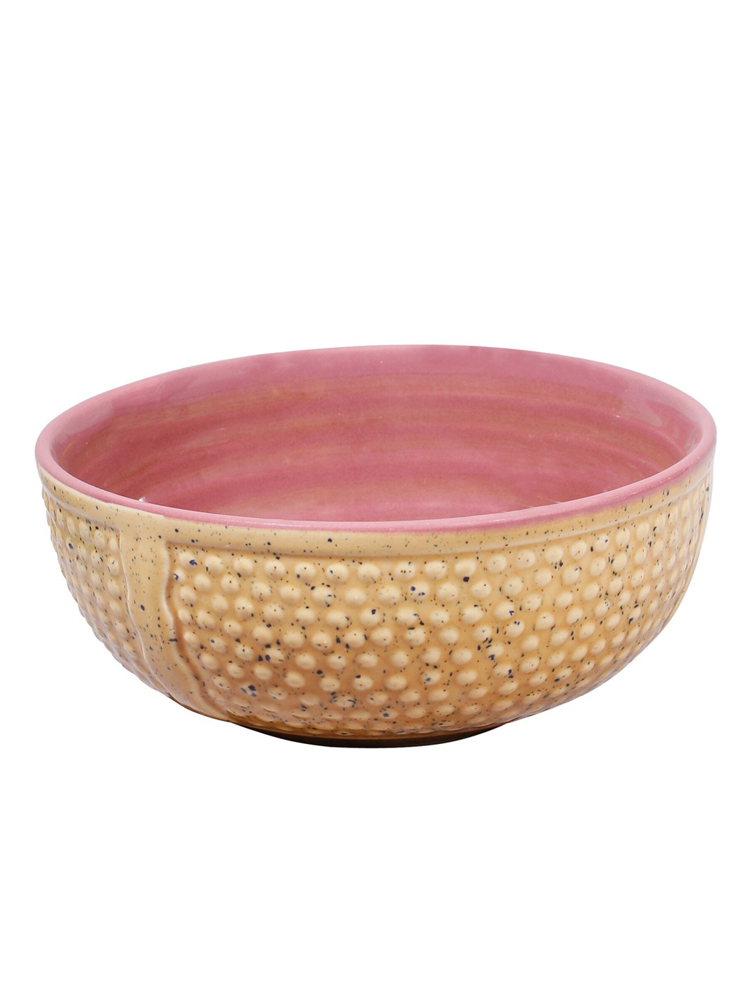

MIAH Decor Brown & Pink 1 Textured Ceramic Matte Bowl