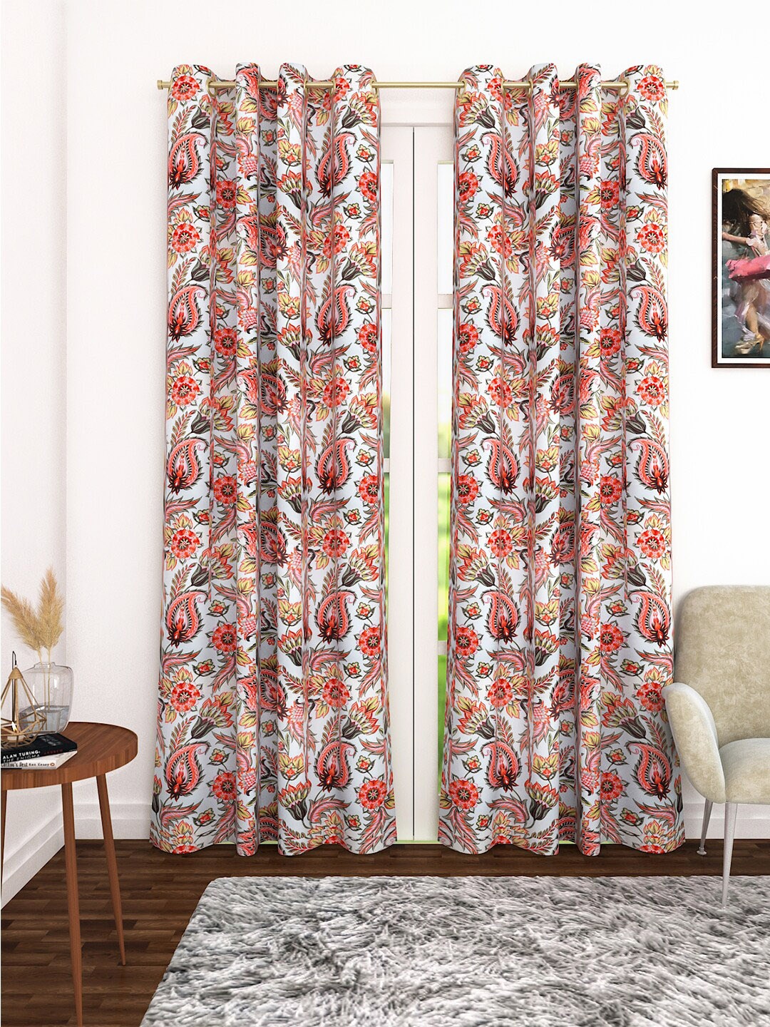 

Soumya Multicoloured Single Room Darkening Door Curtain, Multi