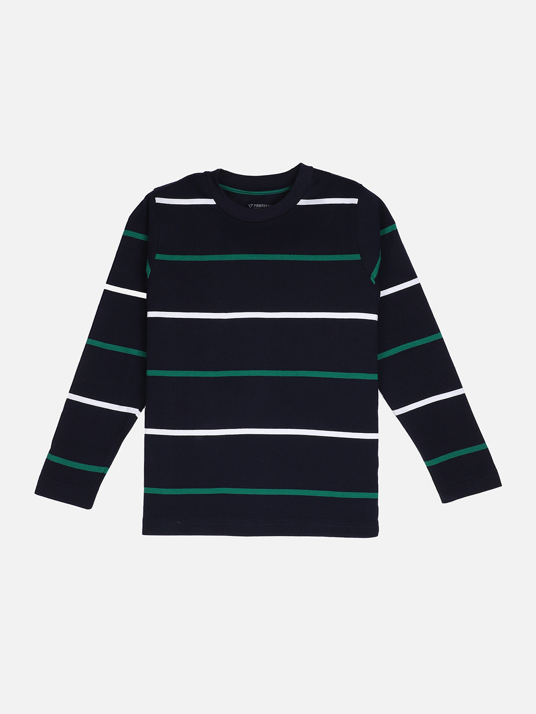 

PROTEENS Boys Navy Blue Striped Round Neck T-shirt