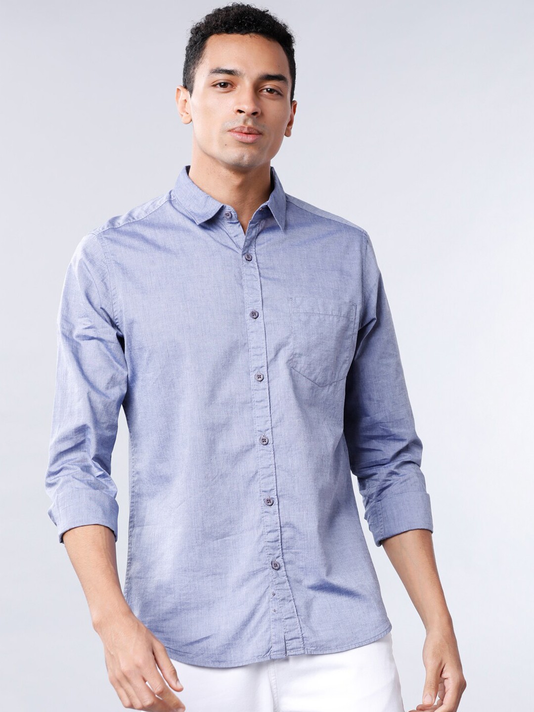 

HIGHLANDER Men Blue Slim Fit Solid Casual Shirt