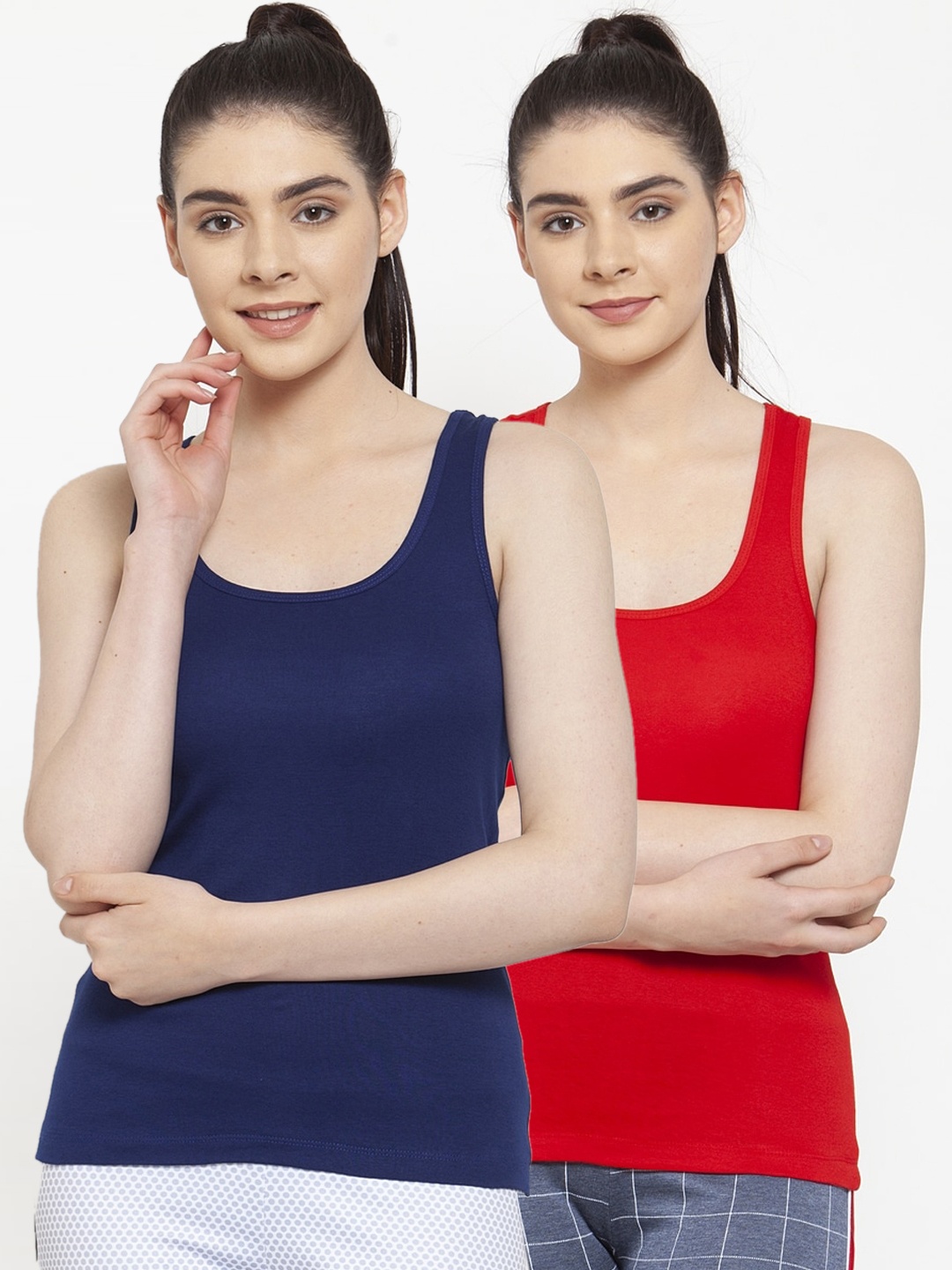 

Friskers Women Red Solid Tank Top