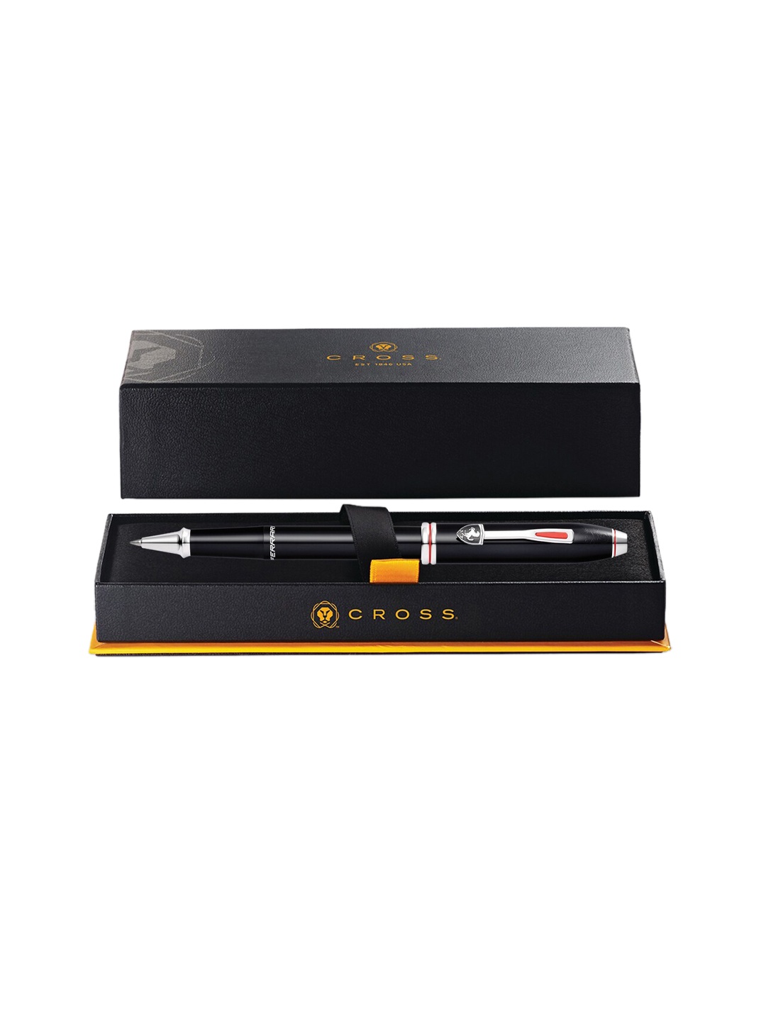 

Cross Black & Silver-Toned Ferrari Rollerball Pen With Gift Box
