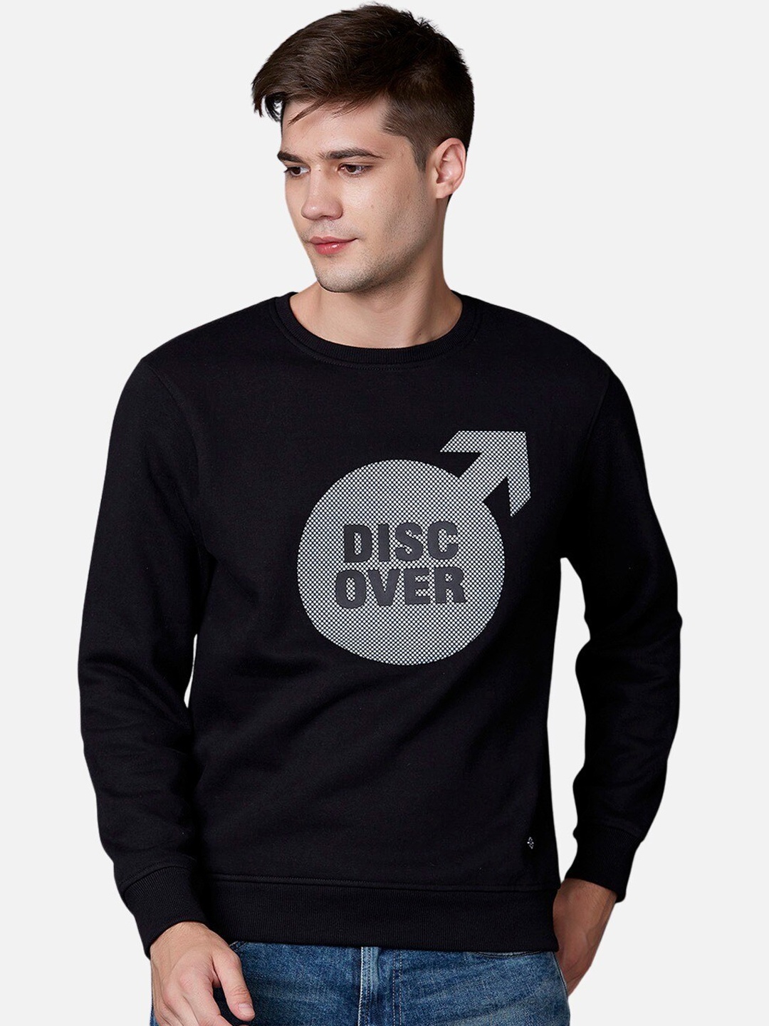 

MARCA Disati Men Black Printed Sweatshirt