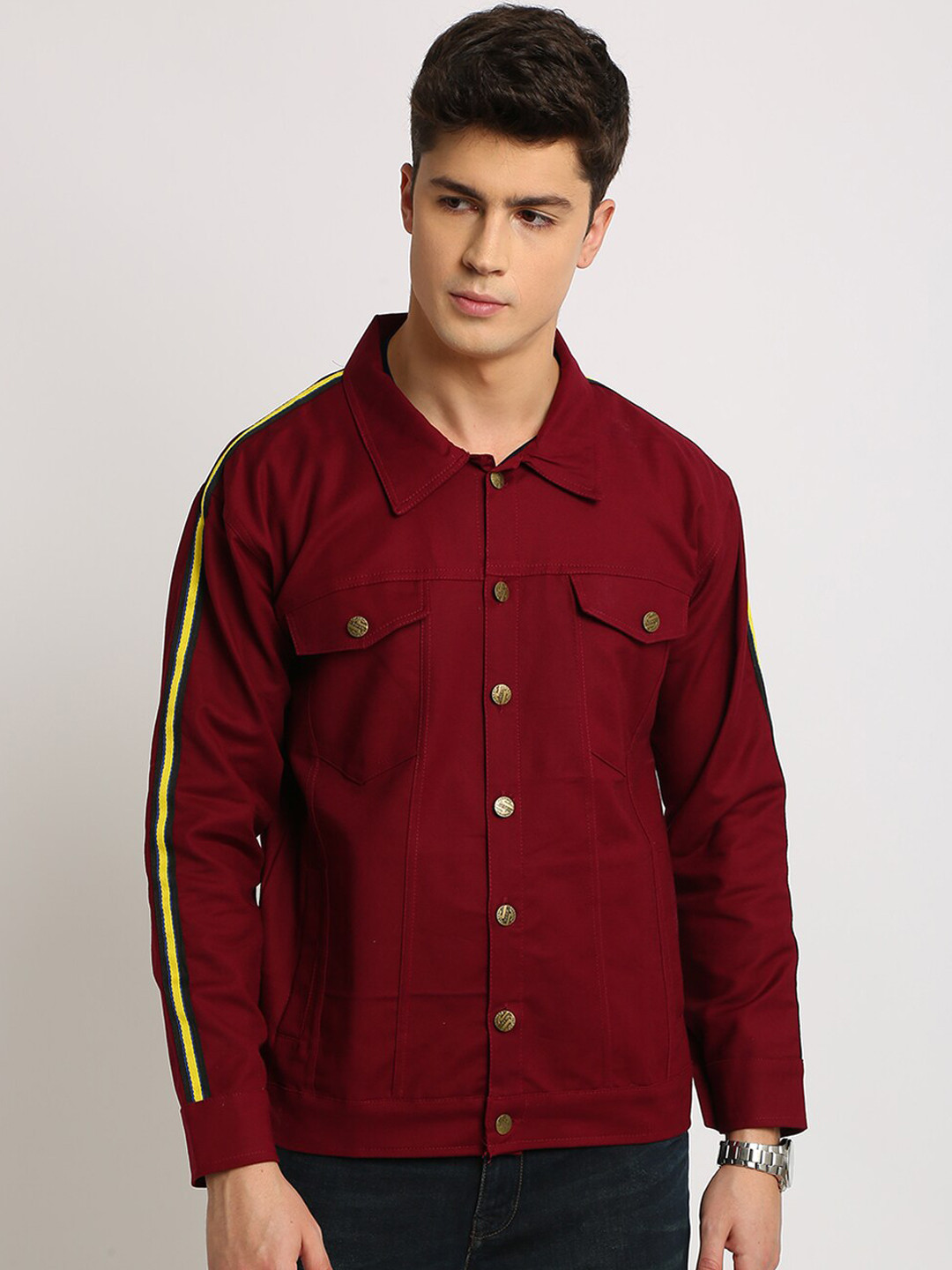 

VOXATI Men Maroon Solid Tailored Jacket