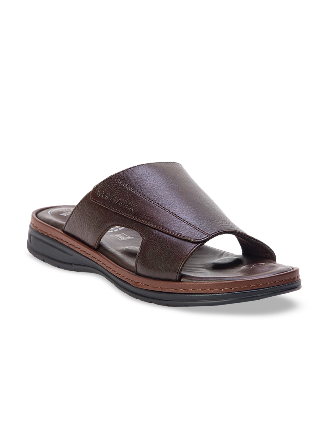 

VON WELLX GERMANY Men Brown Leather Comfort Sandals