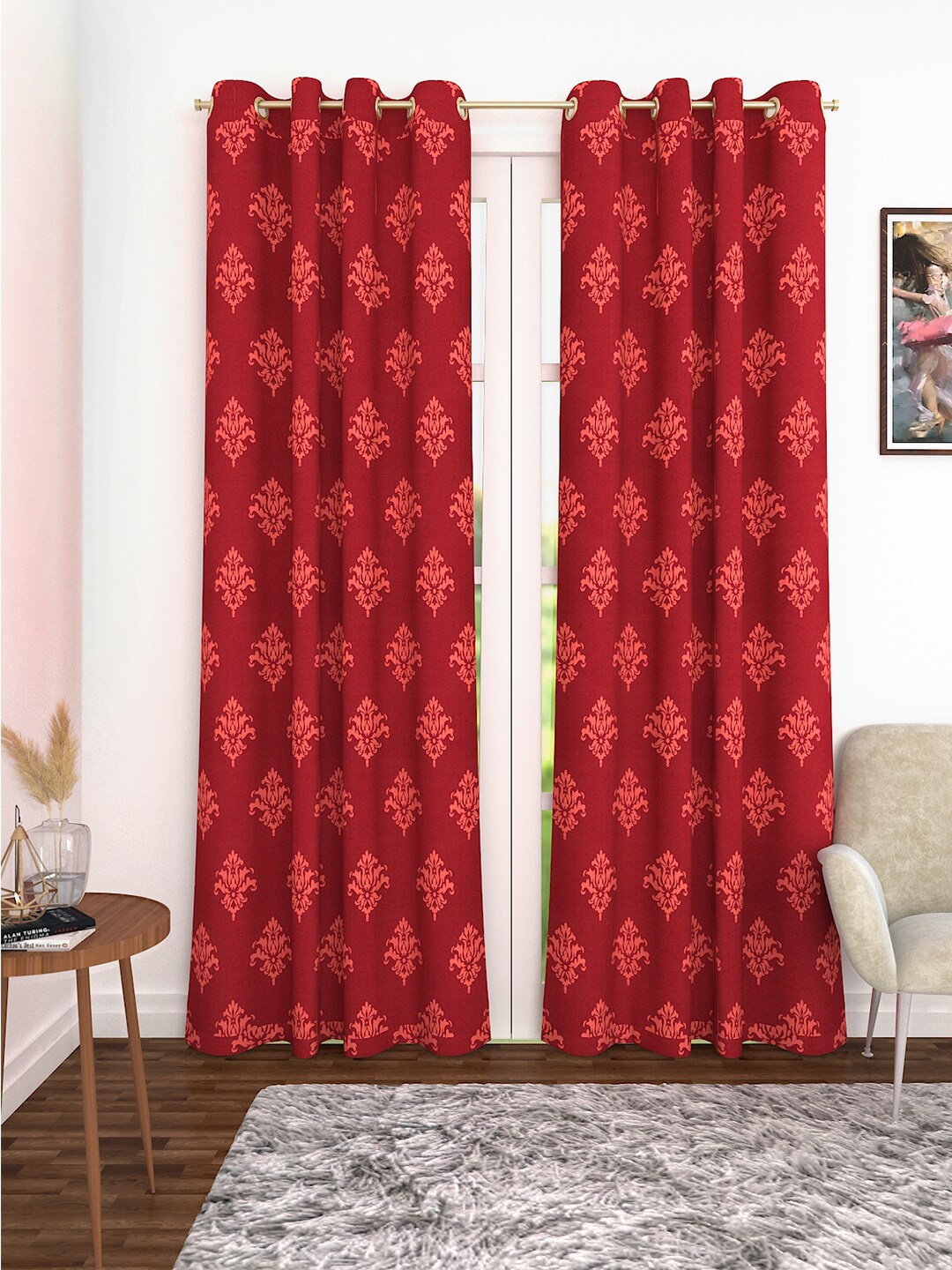 

Soumya Maroon Single Long Door Curtain