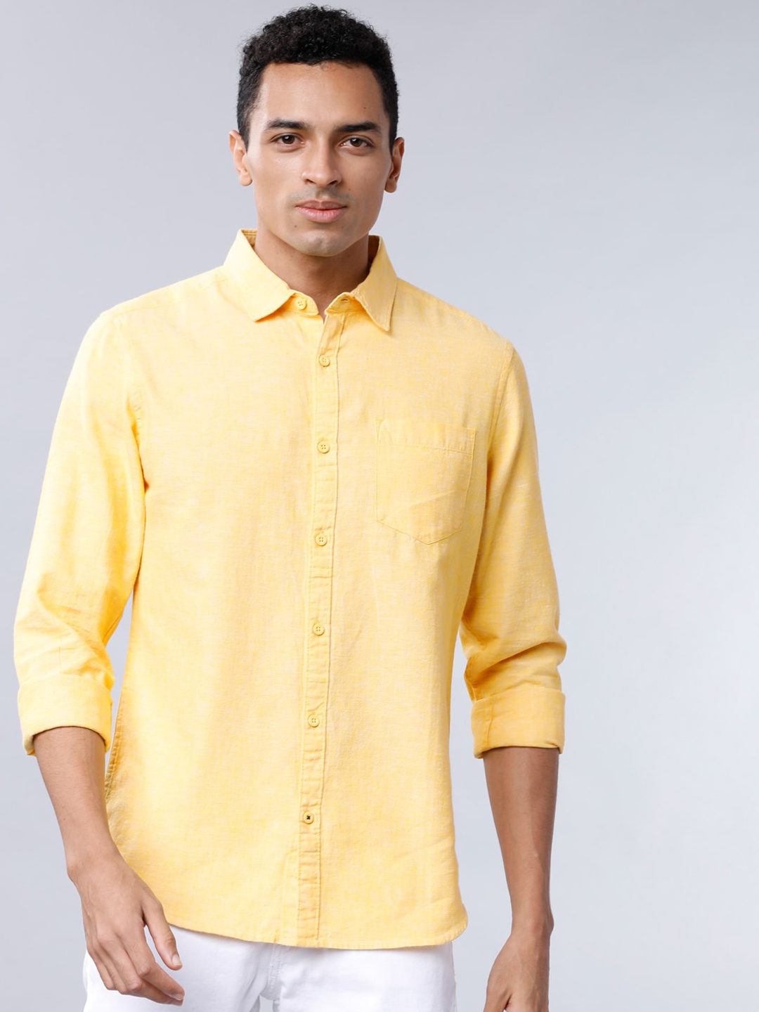 

HIGHLANDER Men Yellow Slim Fit Casual Shirt