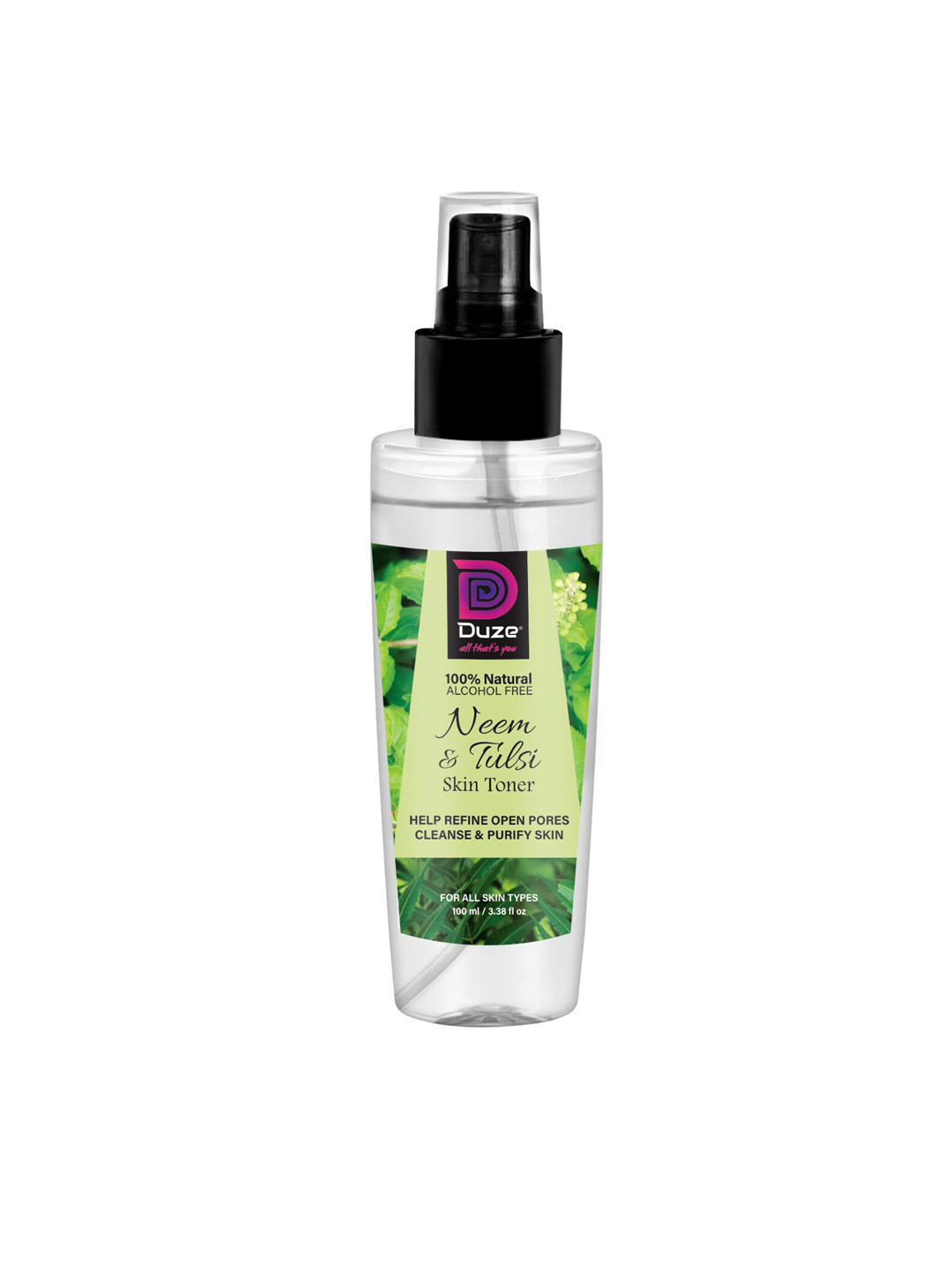 

Duze Neem & Tulsi Natural Organic & Chemical Free Mist Spray Skin Toner - 100 ml, Transparent
