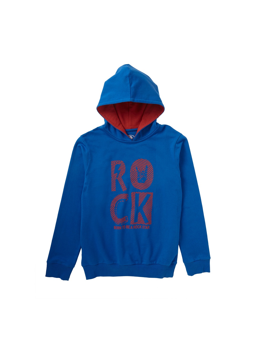 

Cub McPaws Boys Blue & Red Printed Hooded Sweatshirt