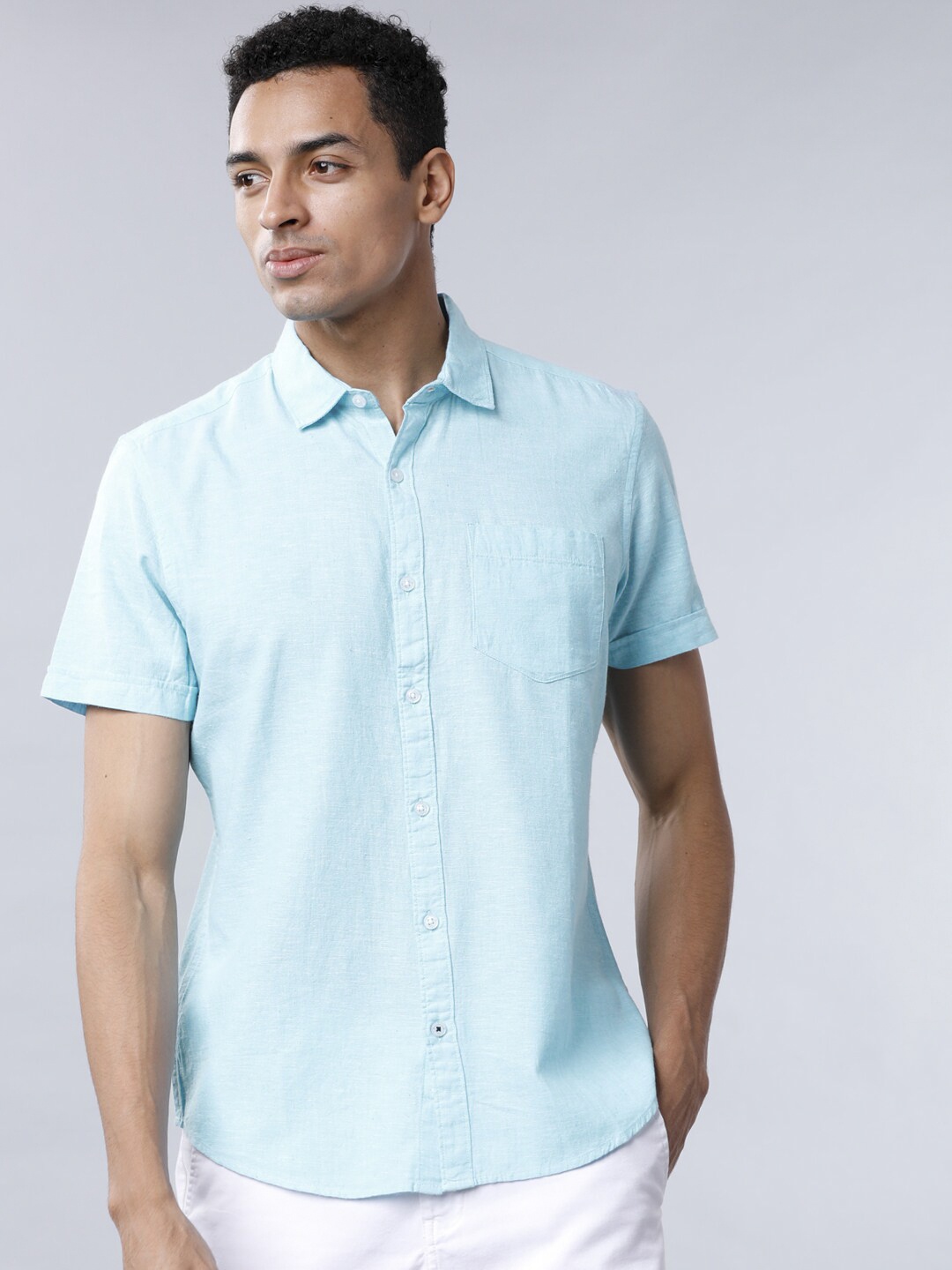 

HIGHLANDER Men Blue Slim Fit Solid Casual Shirt
