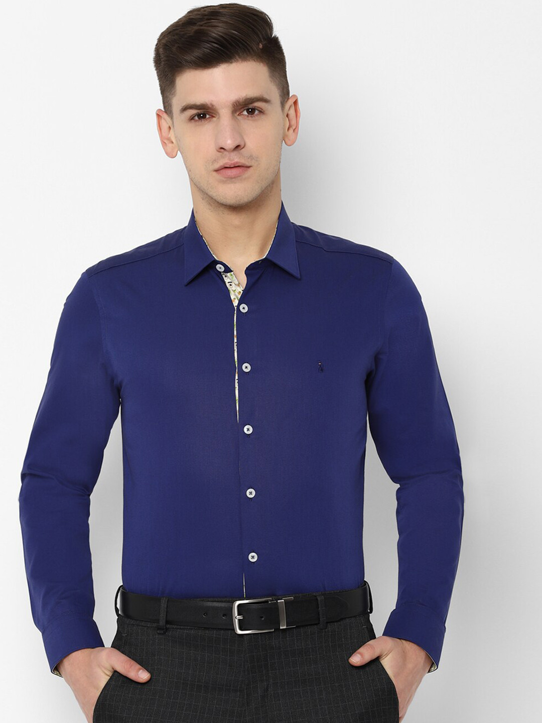 

SIMON CARTER LONDON Men Navy Blue Slim Fit Solid Formal Shirt