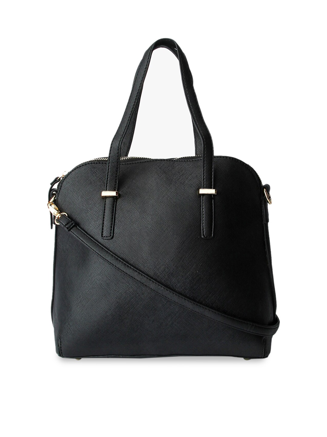 

KLEIO Black Textured Handheld Bag