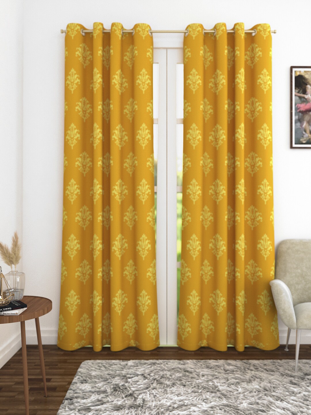 

Soumya Yellow Single Long Door Curtain