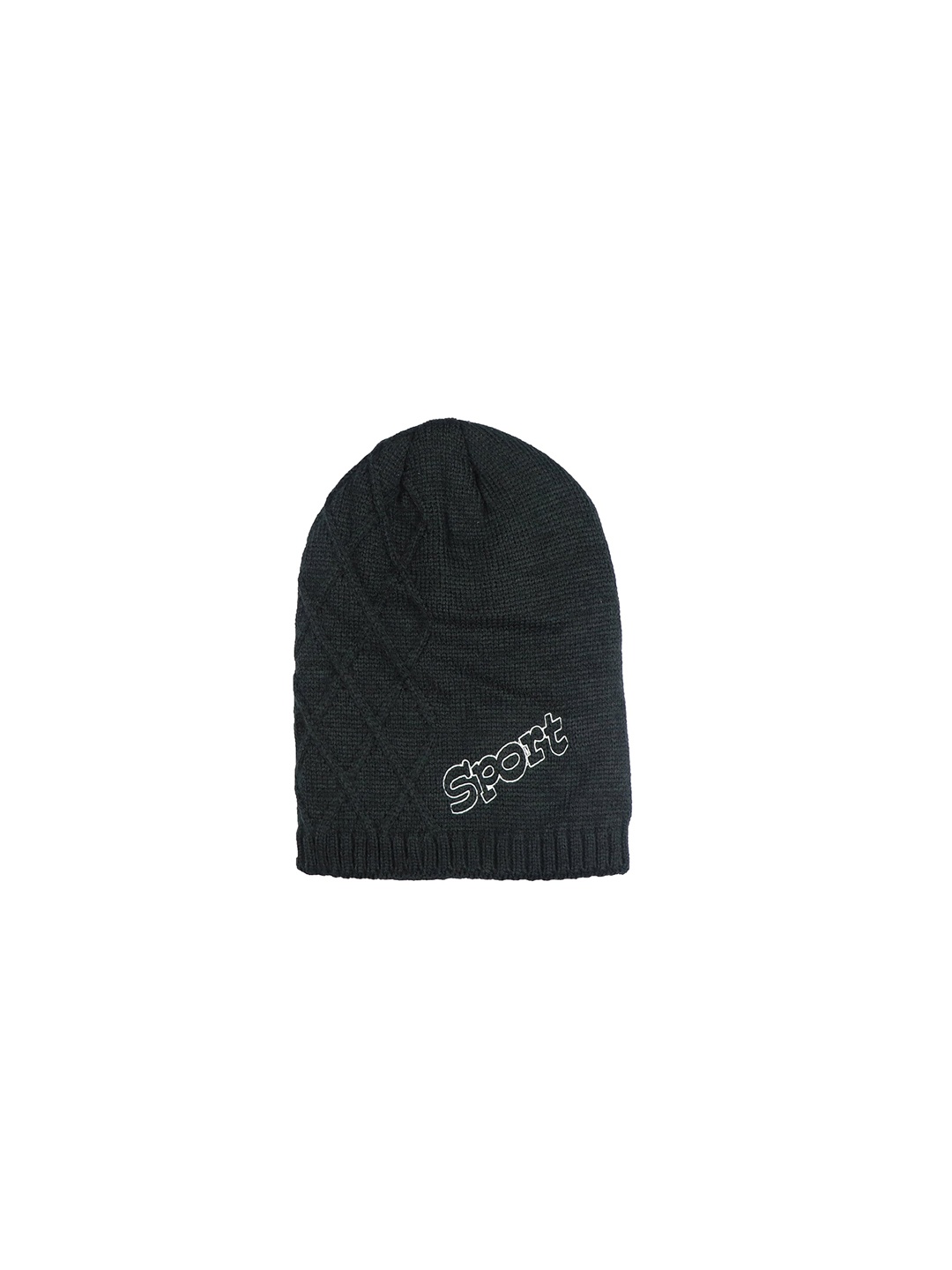 

iSWEVEN Unisex Black Printed Beanie