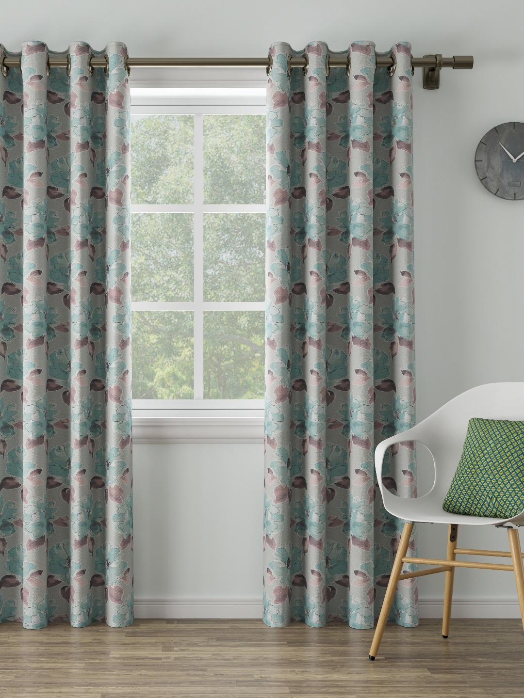 

DDecor Turquoise Blue Single Long Door Curtain