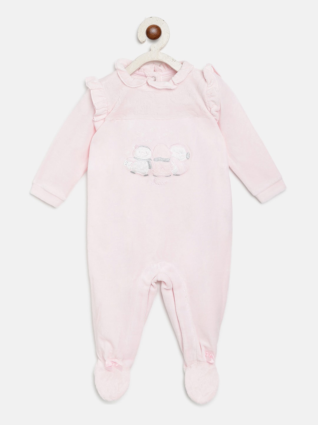 

Chicco Infant Girls Pink Solid Sleepsuit