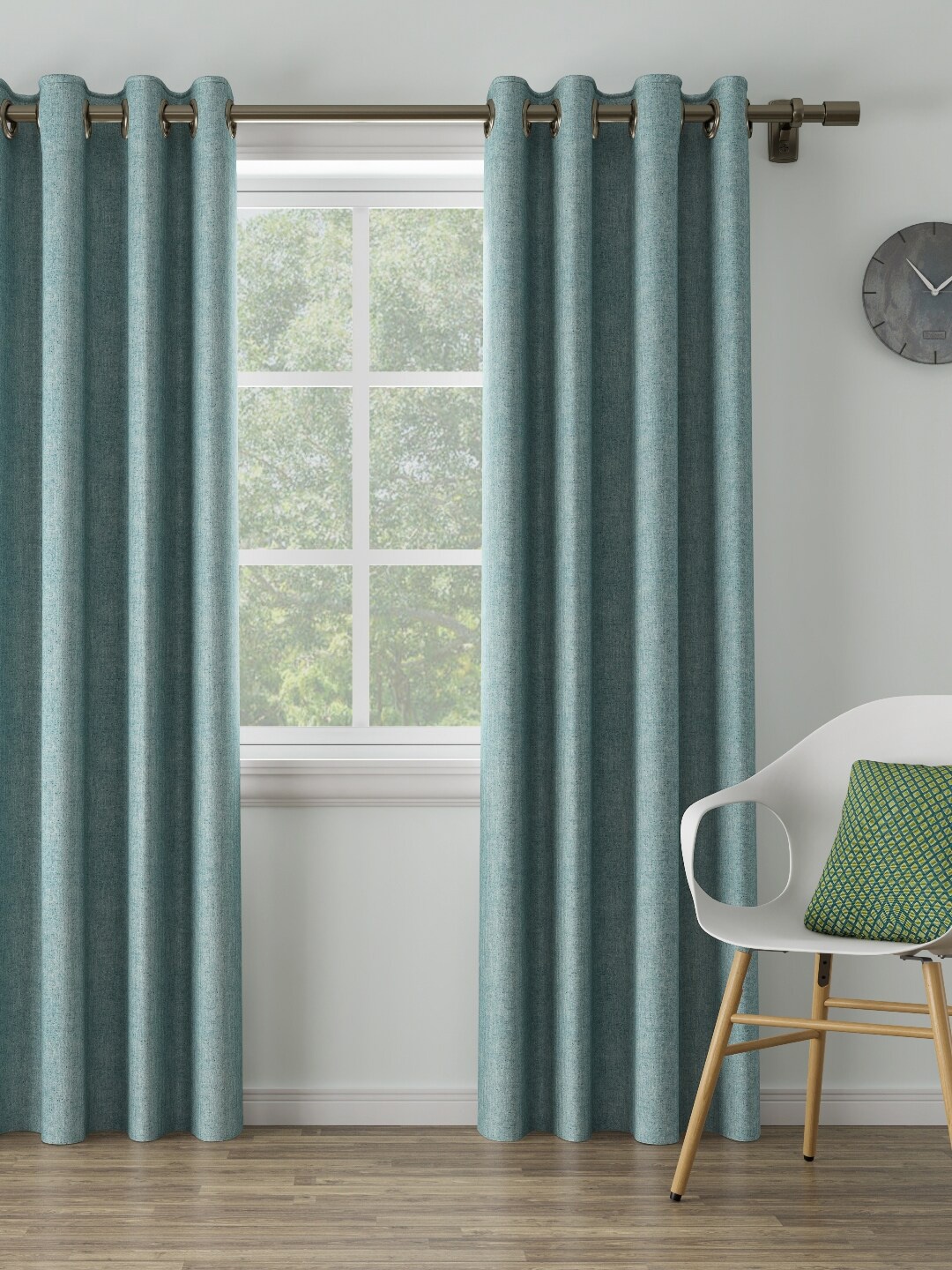 

DDecor Turquoise Blue Single Long Door Curtain