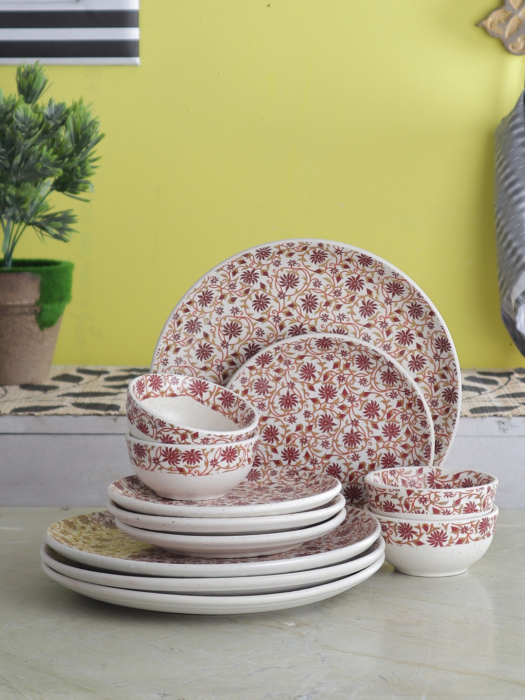 

MIAH Decor White 12 Pieces Ceramic Dinner Set