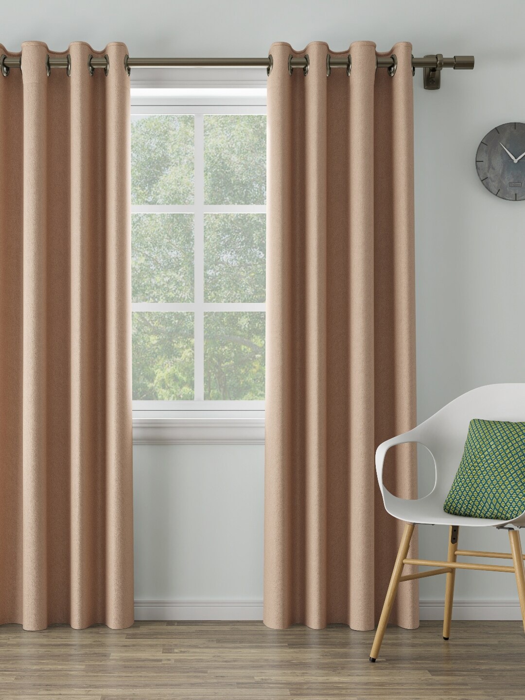 DDecor Orange Single Long Door Curtain