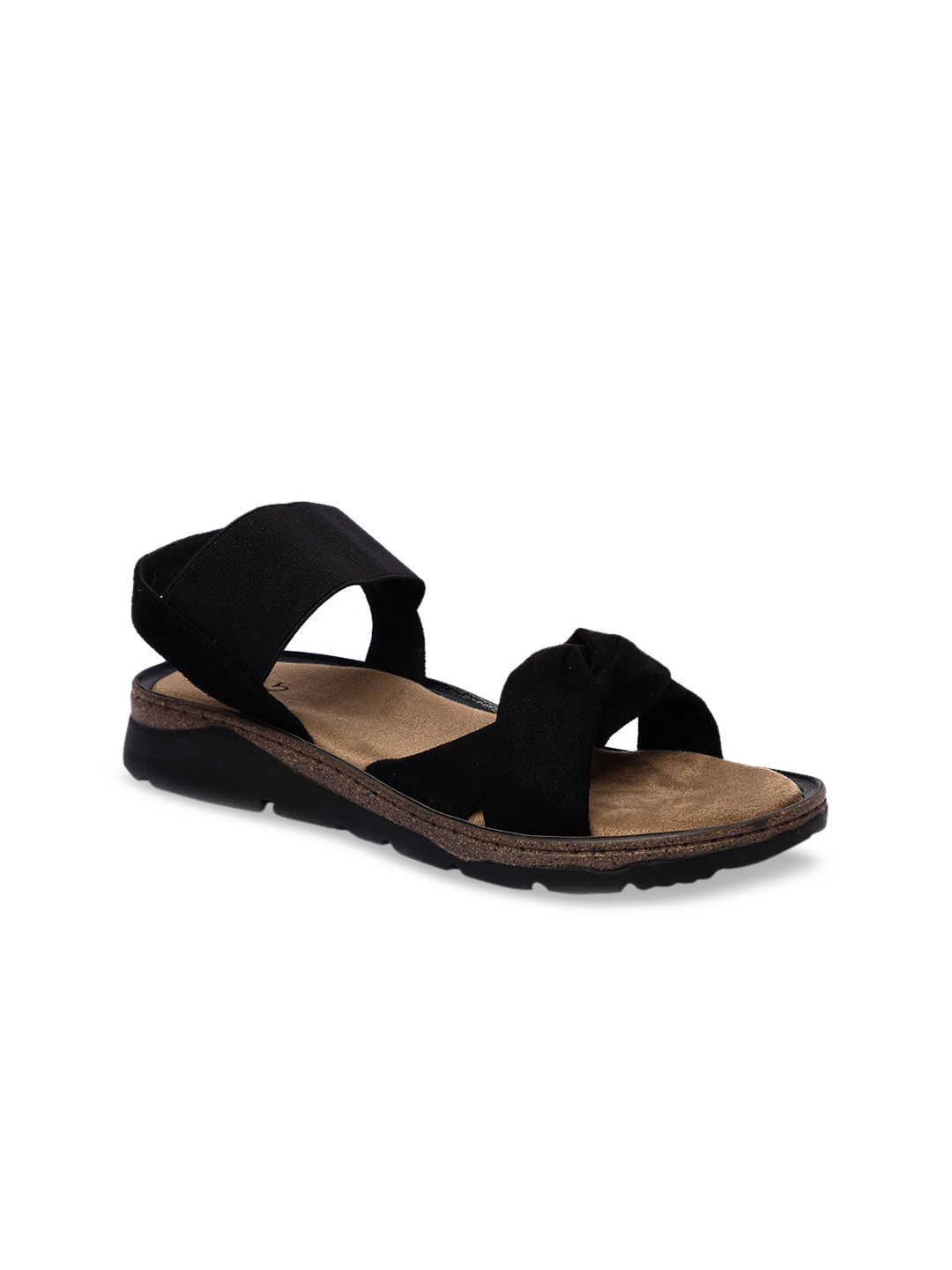 

Inc 5 Women Black Solid Synthetic Suede Open Toe Flats