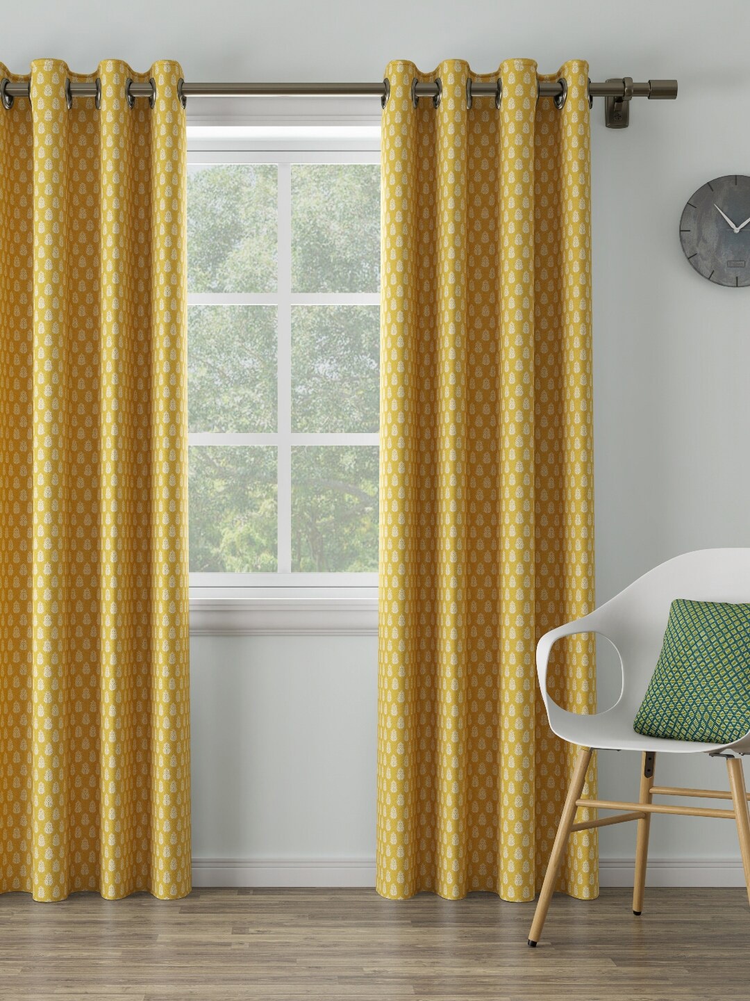 

DDecor Yellow Single Long Door Curtain