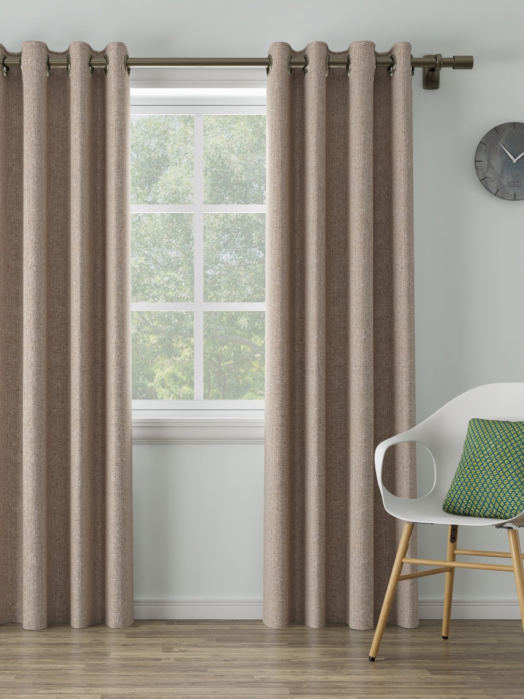 DDecor Beige Single Long Door Curtain