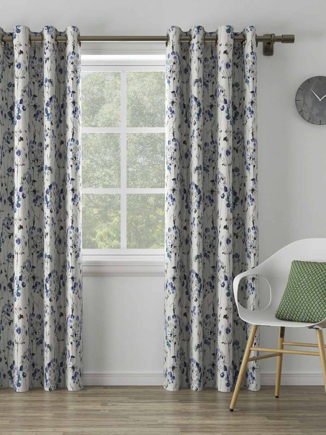 DDecor Blue Single Long Door Curtain