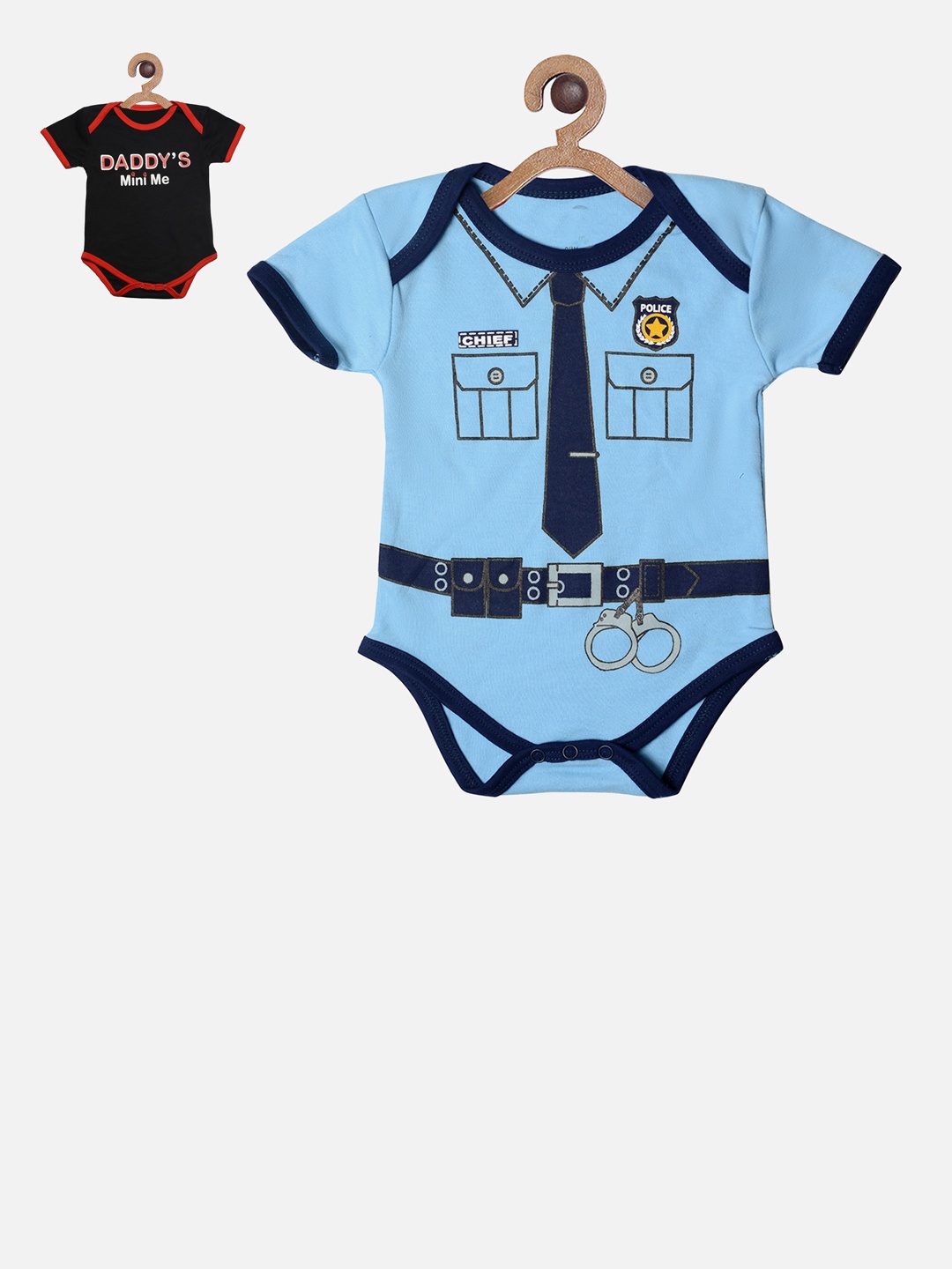 

TINY HUG Infants Blue & Black Pack of 2 Printed Bodysuit