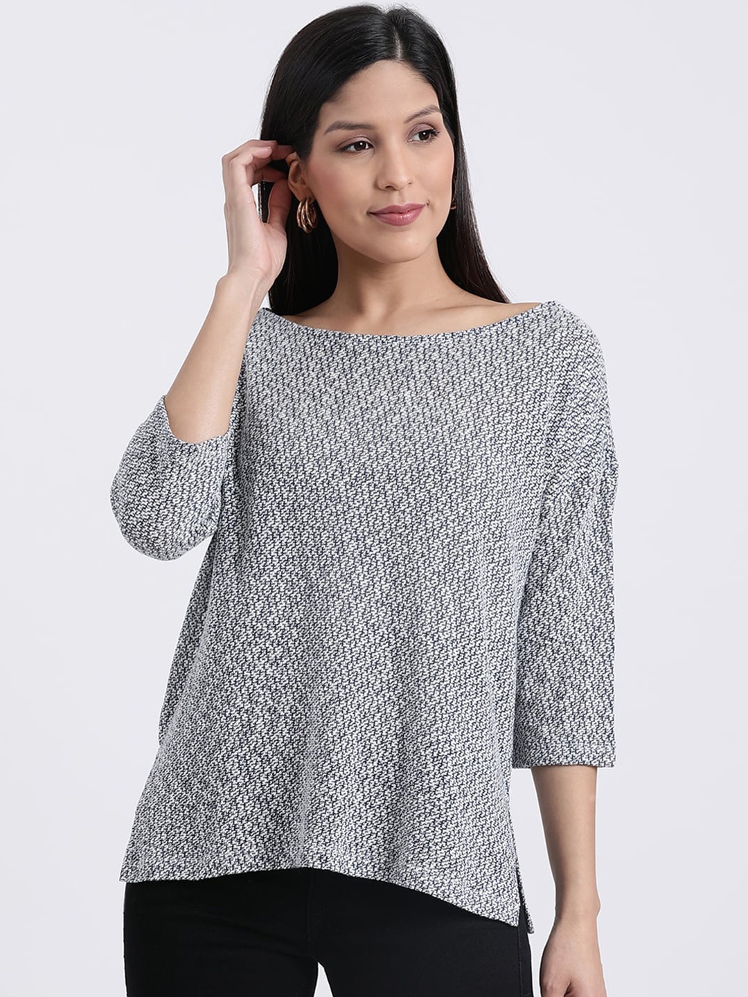 

Zink London Women Blue Printed Top